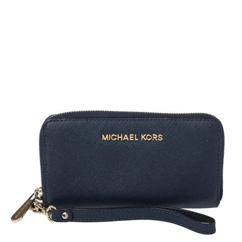 michael kors iphone wallet blue|Michael Kors wristlet wallet outlet.